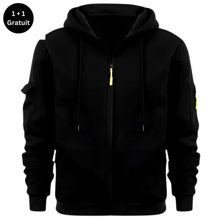 SPRINGTON - Sweat à capuche zippé à manches longues pour hommes