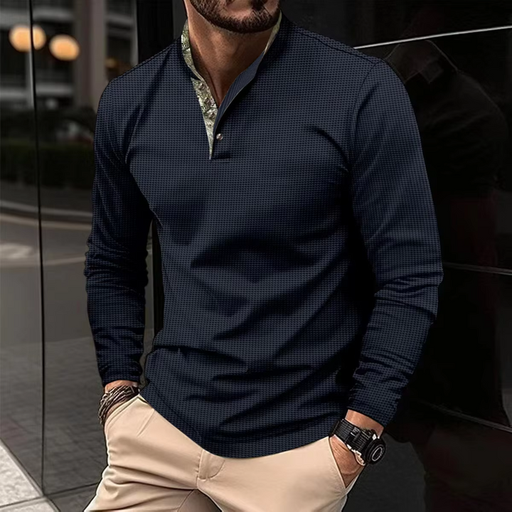 AARON – Polo élégant à manches longues pour hommes
