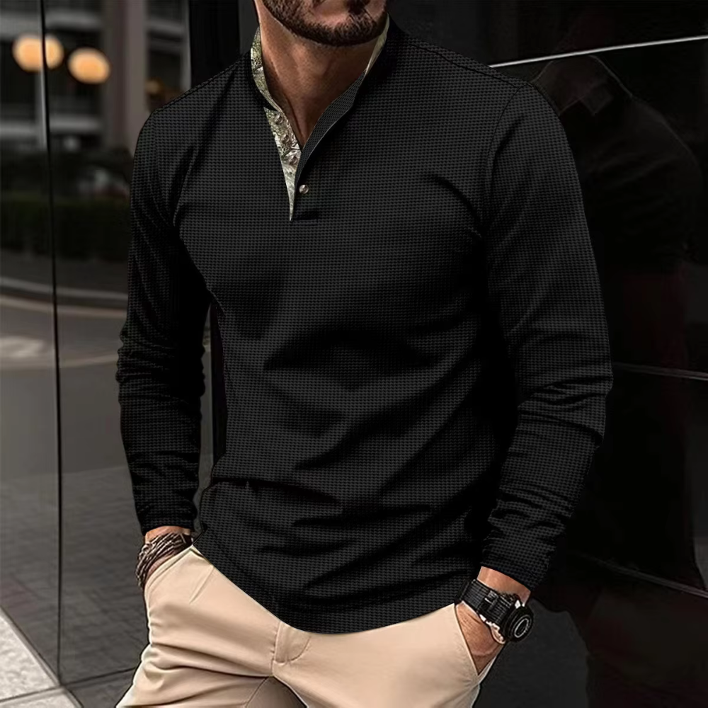 AARON – Polo élégant à manches longues pour hommes