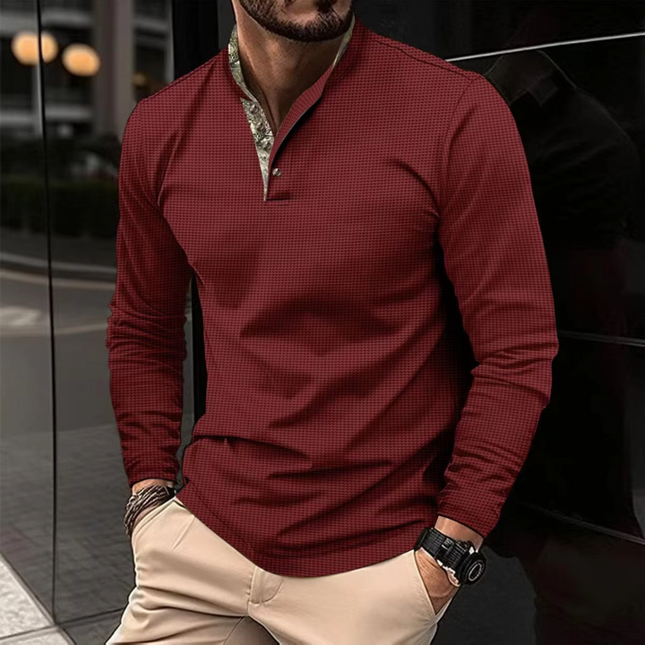 AARON – Polo élégant à manches longues pour hommes